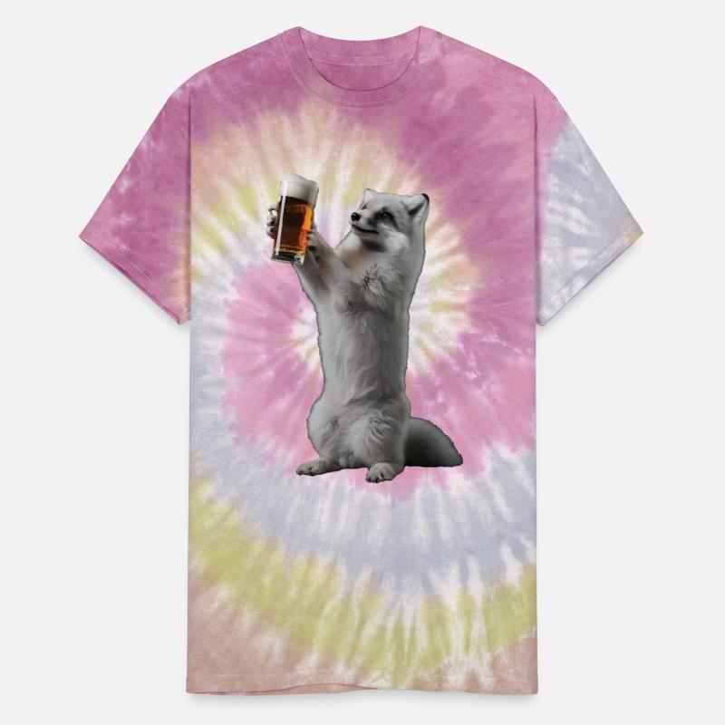 Arctic Fox Drinking Beer Realistic