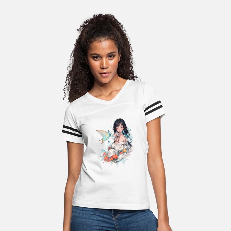 beautiful lady and butterfly