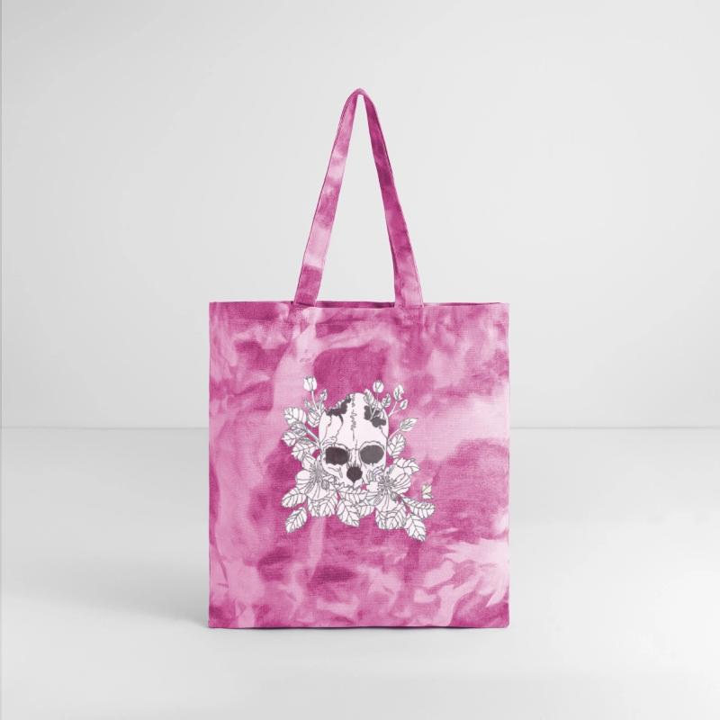 Black and White Flower Skull