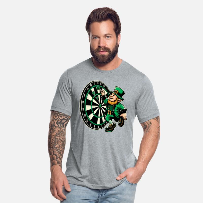 Funny leprechaun playing darts St. Patrick's Day