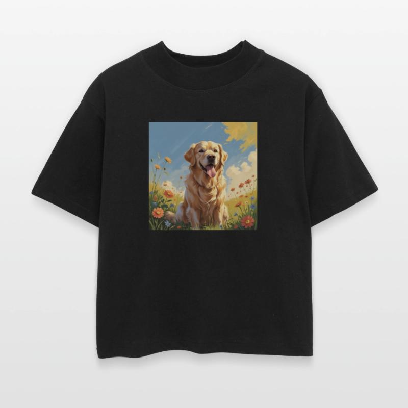 Golden Retriever in Spring Meadow