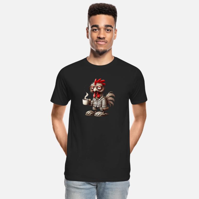 Grumpy Rooster Morning – Coffee First! T-Shirt