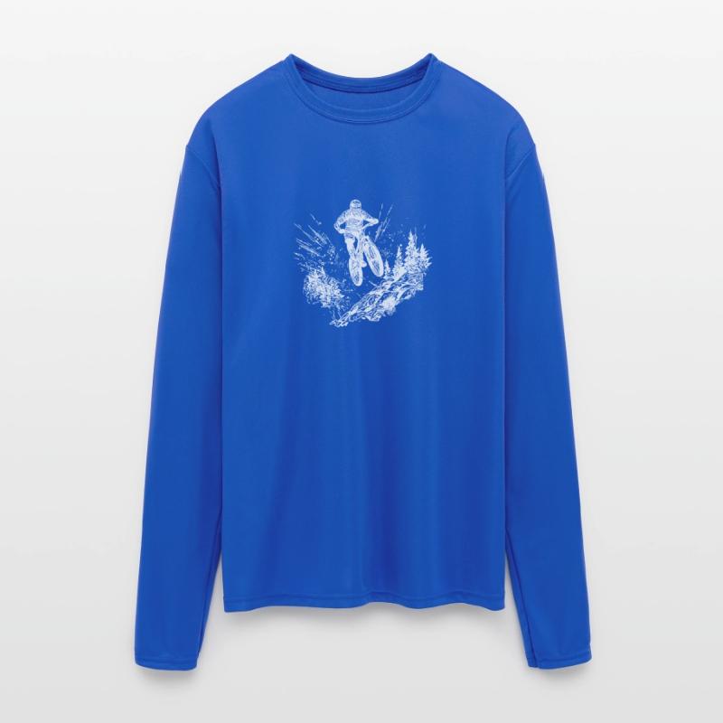 Mountain Bikers With Bike Up The Mountain