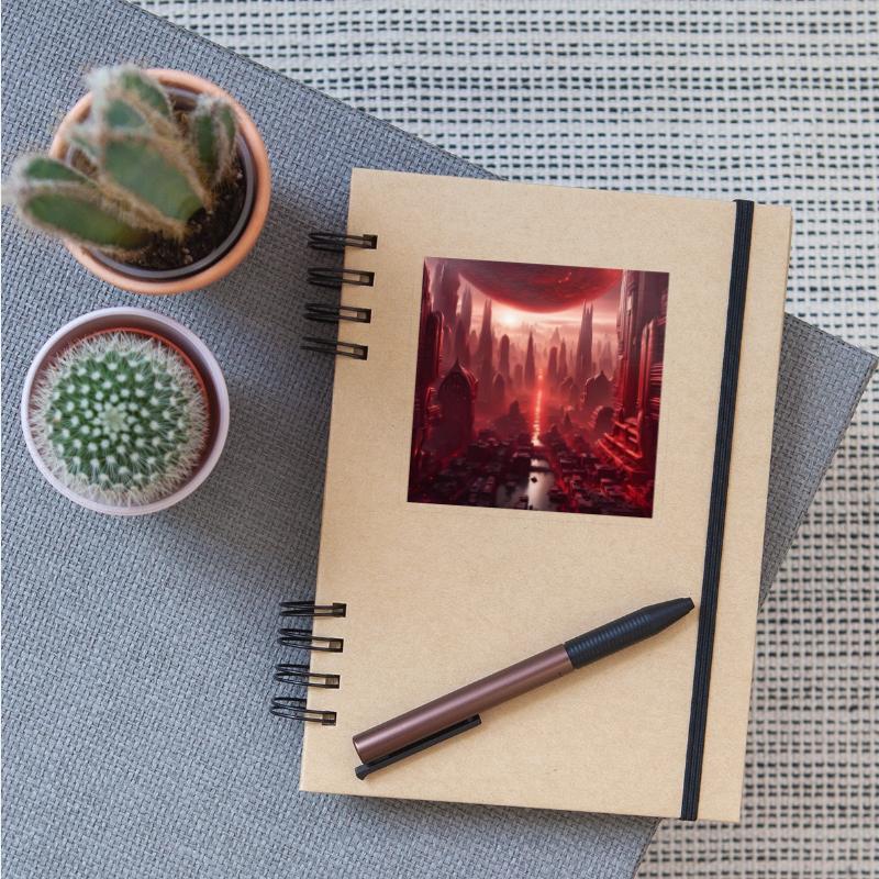 Red Megapolis City On Alien Planet Sci-Fi Topic