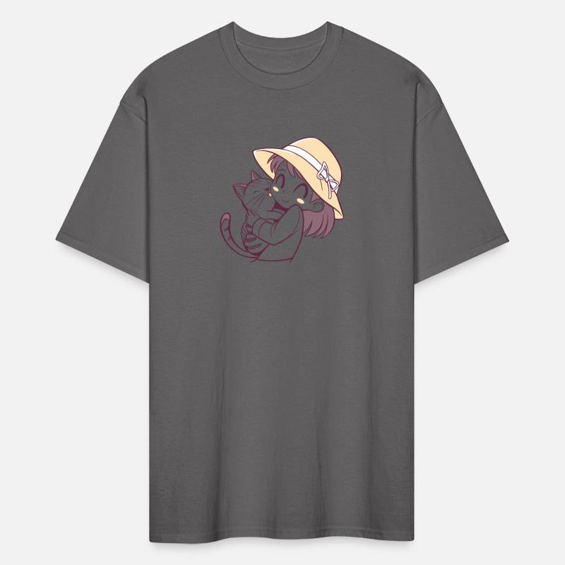 Sweet Girl and Cat's Playful Embrace