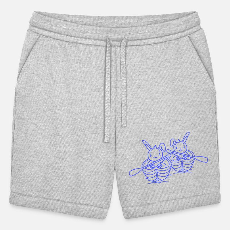 Two Cute Rabbits Bunny Paddling Rowing Boat Friend