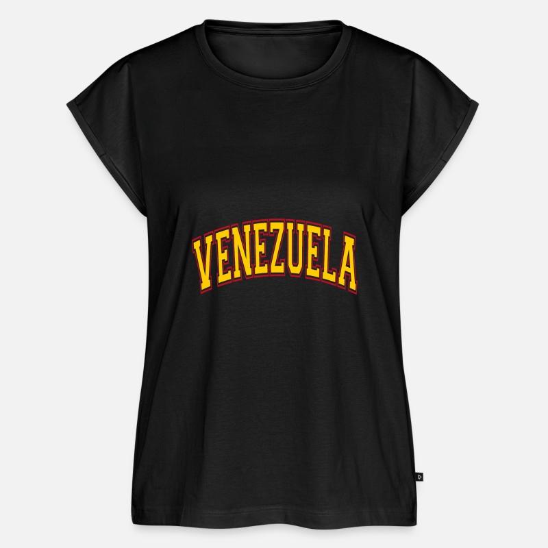 Venezuela Varsity Style Yellow Text With Red Outli
