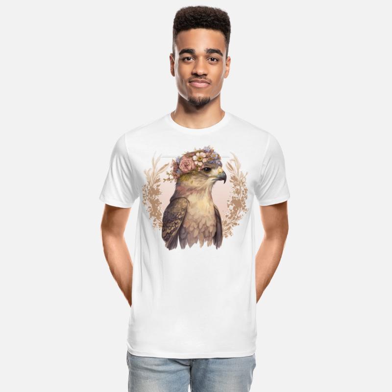 Watercolor Hawk Bird Of Prey Flower Crown Floral B