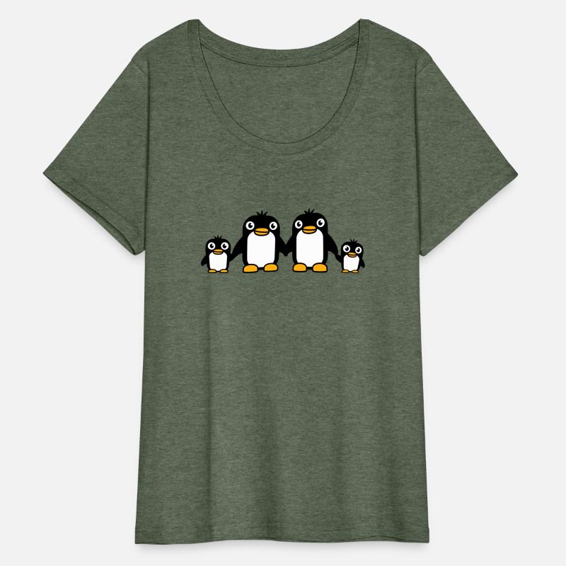 4 Penguins Dad Mom Two Kids Baby Hands Holding Kid
