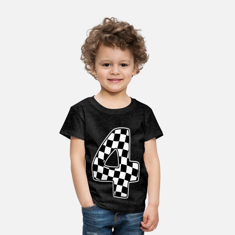 4th Birthday Checkered Number 4 Car Racing Flag
