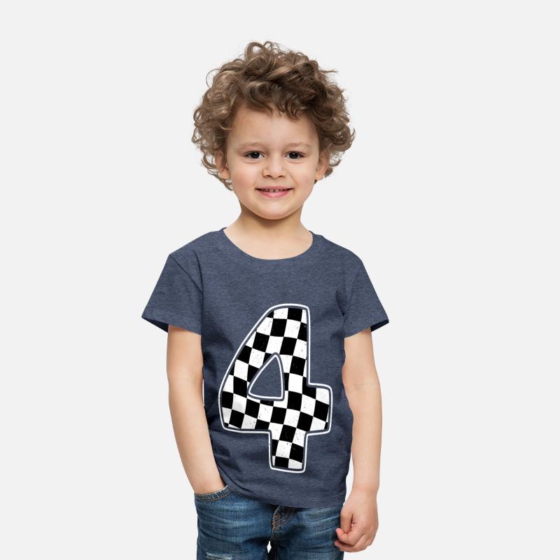 4th Birthday Checkered Number 4 Car Racing Flag
