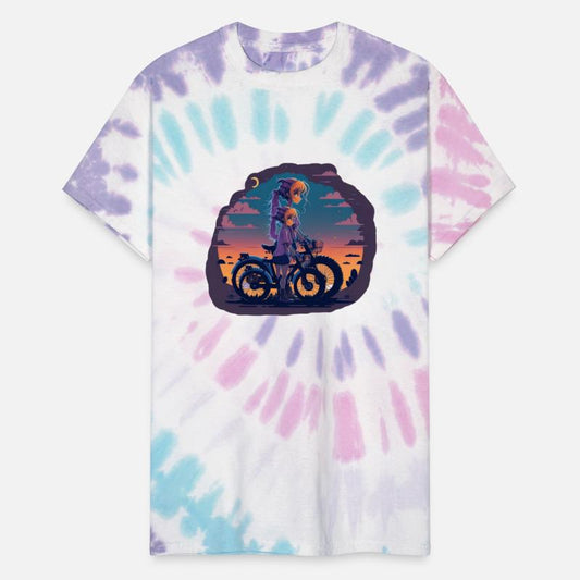 A cute girl riding a bicycle