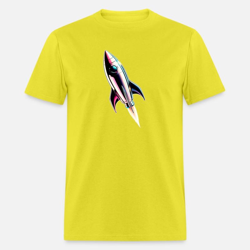 A futuristic rocket floating in outer space