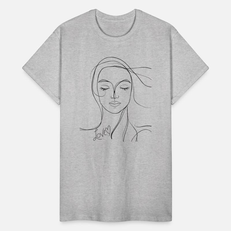 A pattern of a woman with her eyes closed