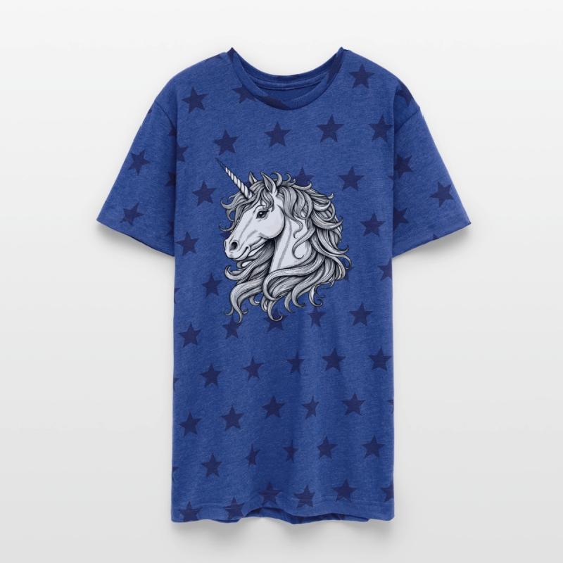 a unicorn head and horn,