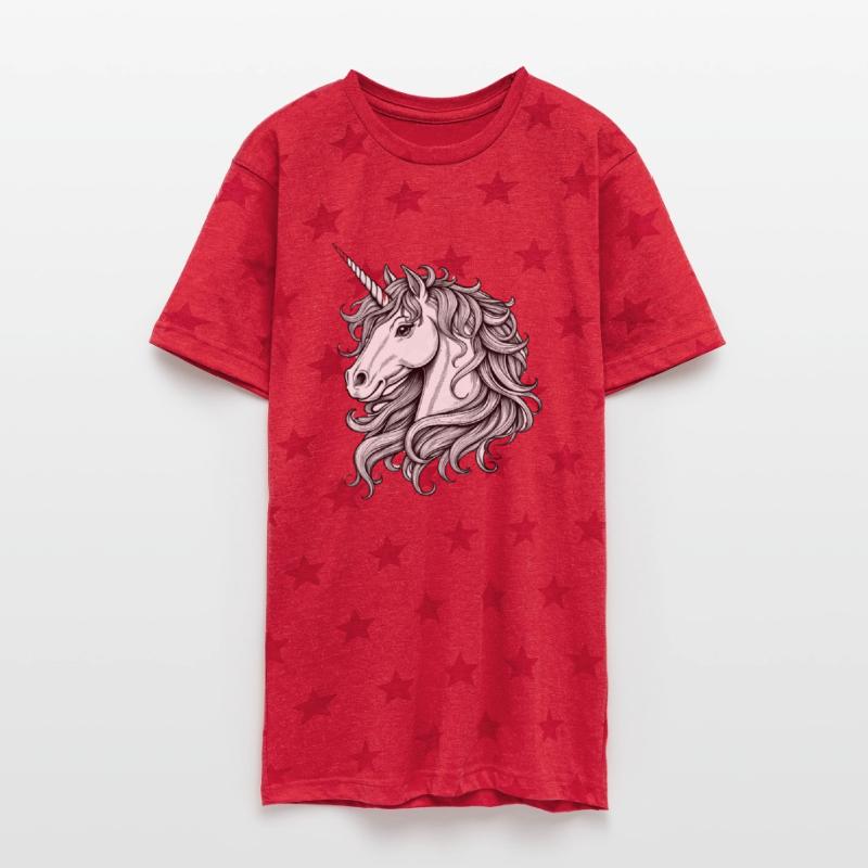 a unicorn head and horn,