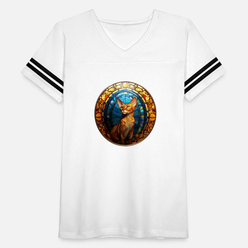 Abyssinian cat in stained glass