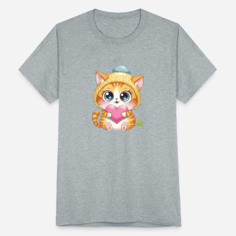 Adorable Kitten with Heart and Cozy Hat