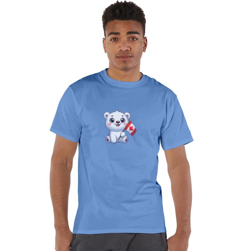 Adorable Polar Bear with Canadian Flag