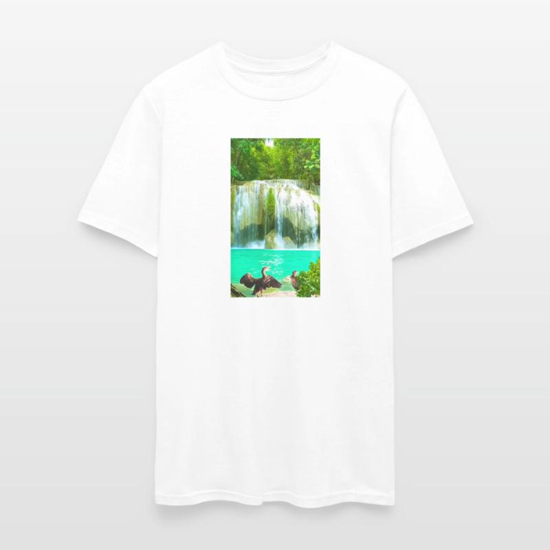 Affiche Nature Cascade Tropicale – Oiseaux et Chut