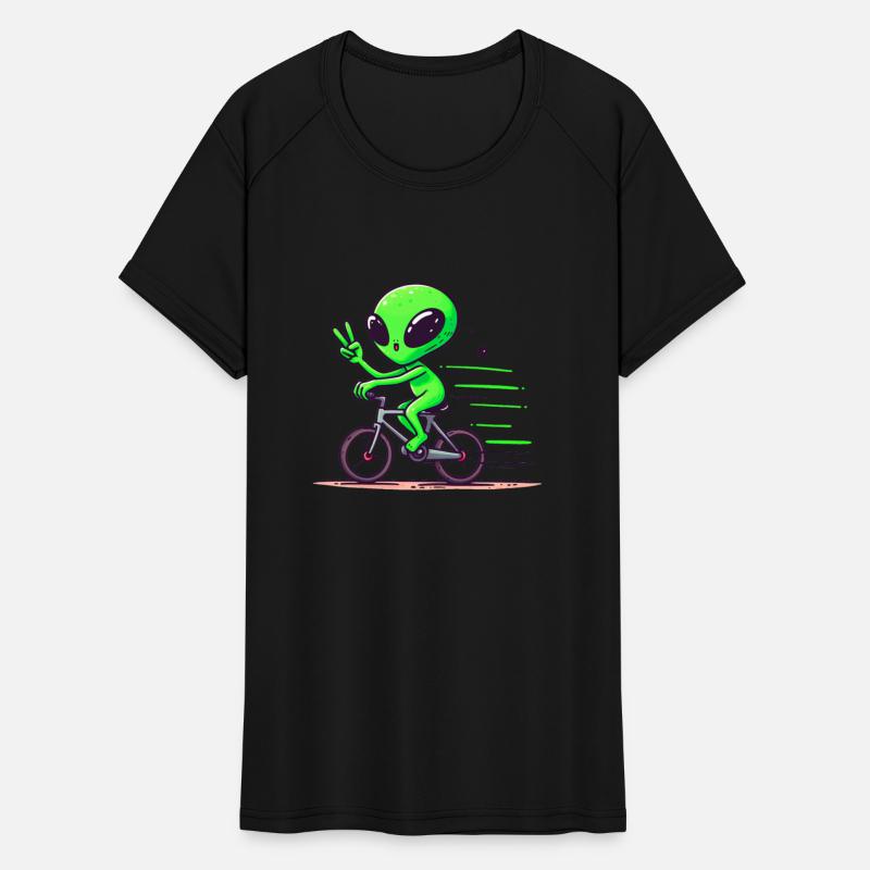 Alien rider on bike speed