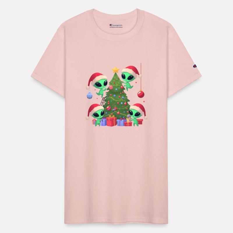 Aliens decorate Christmas tree