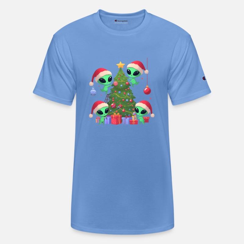 Aliens decorate Christmas tree