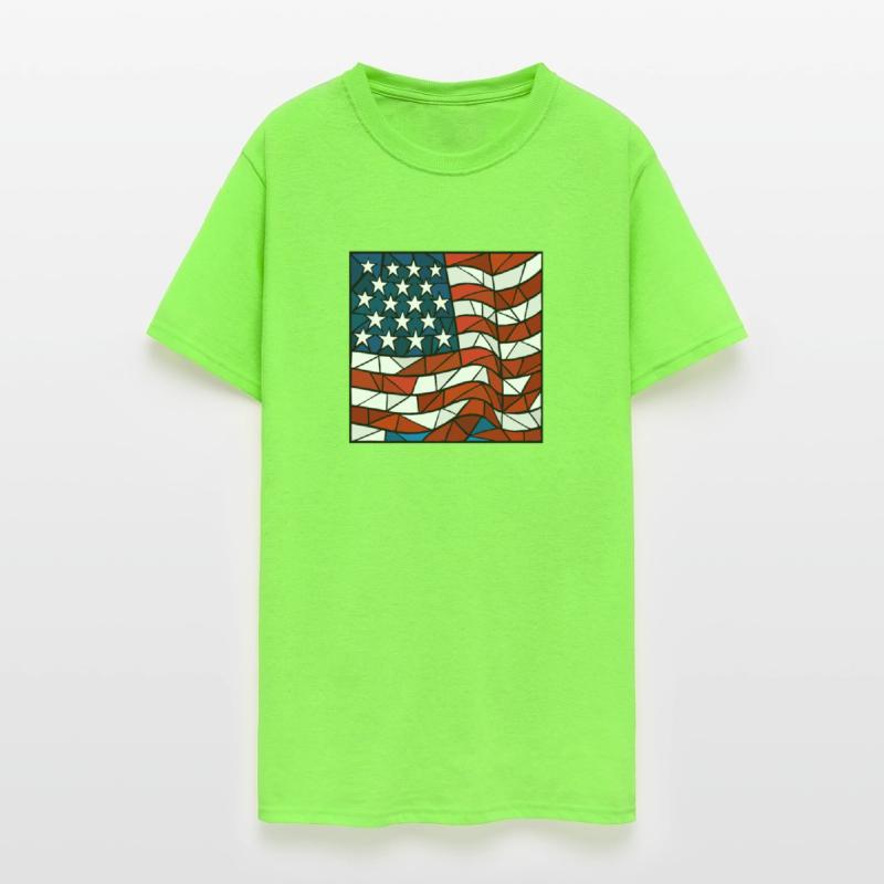 American Flag Cubism Style