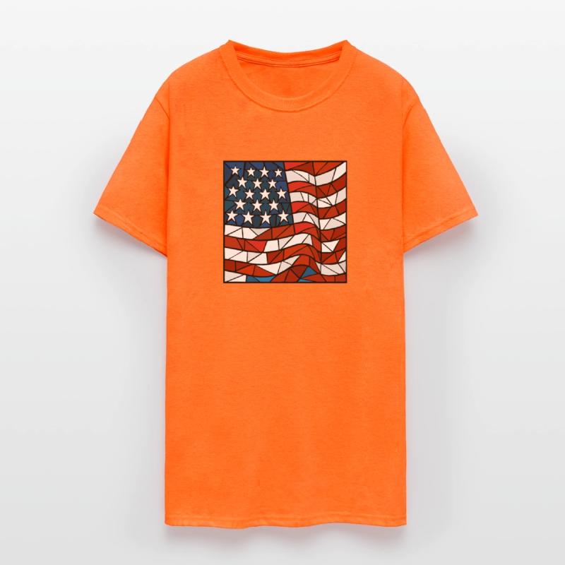 American Flag Cubism Style