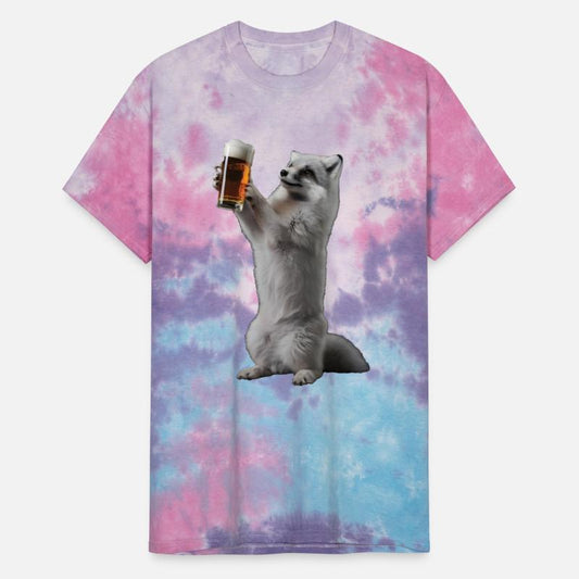 Arctic Fox Drinking Beer Realistic