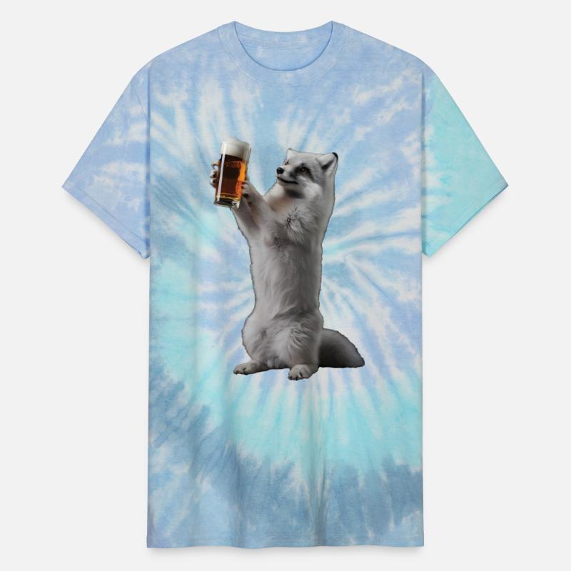 Arctic Fox Drinking Beer Realistic