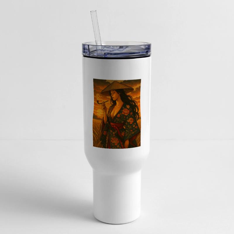 Asian Woman with Pipe and Sword