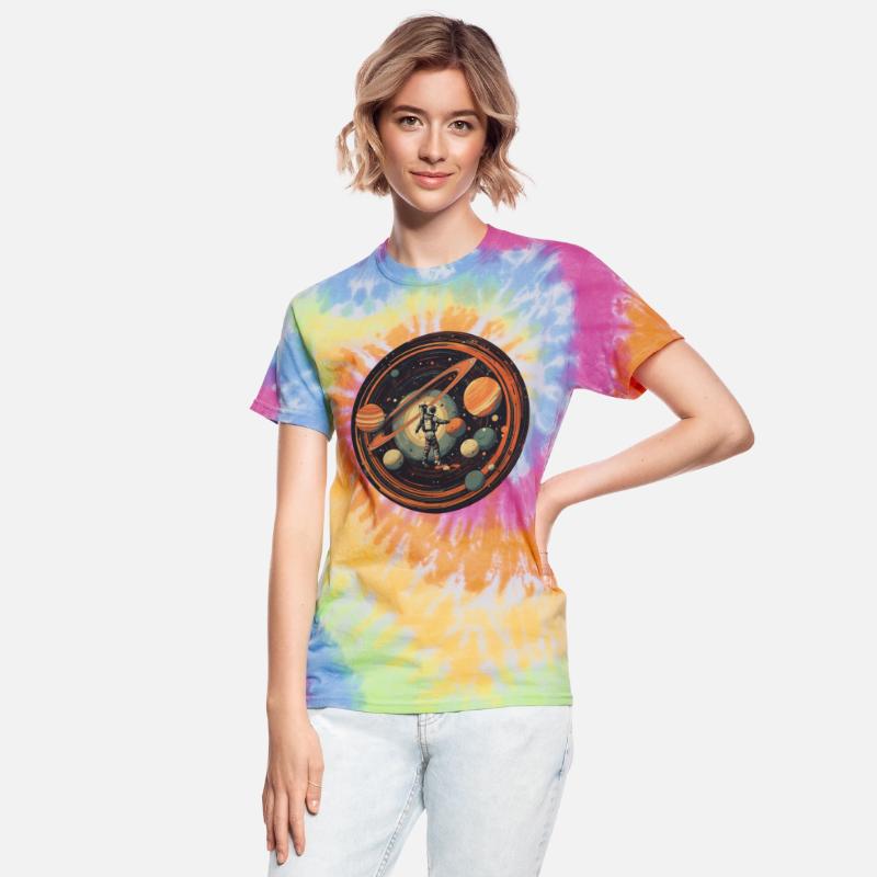 Astronaut in Space with Solar System and Planets