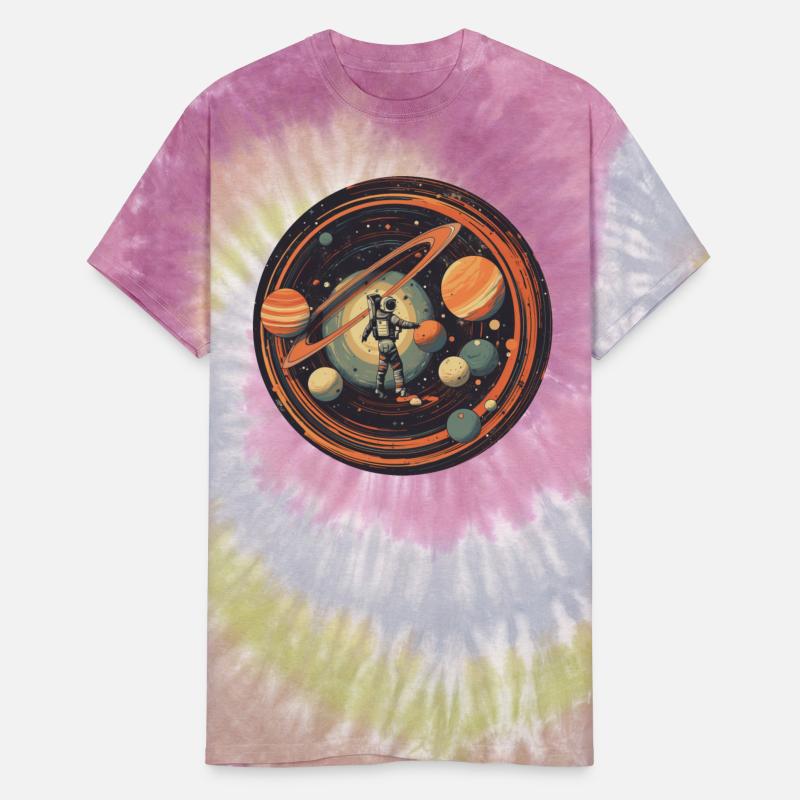 Astronaut in Space with Solar System and Planets