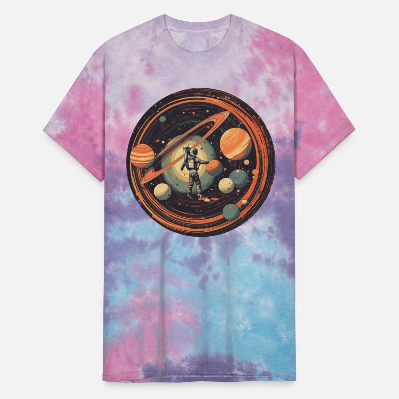 Astronaut in Space with Solar System and Planets