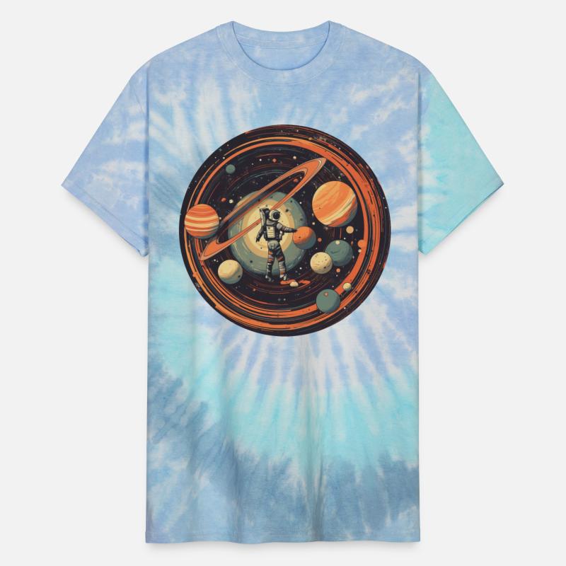 Astronaut in Space with Solar System and Planets