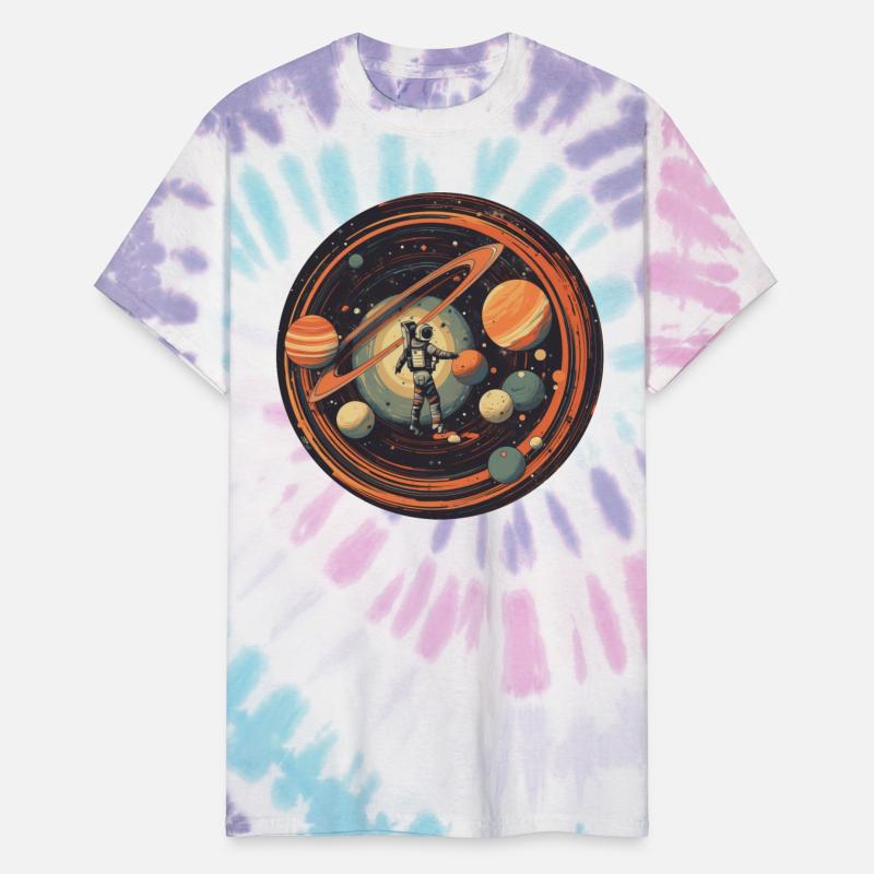 Astronaut in Space with Solar System and Planets