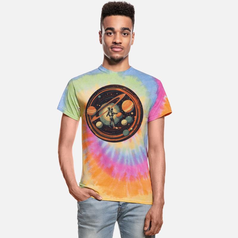 Astronaut in Space with Solar System and Planets