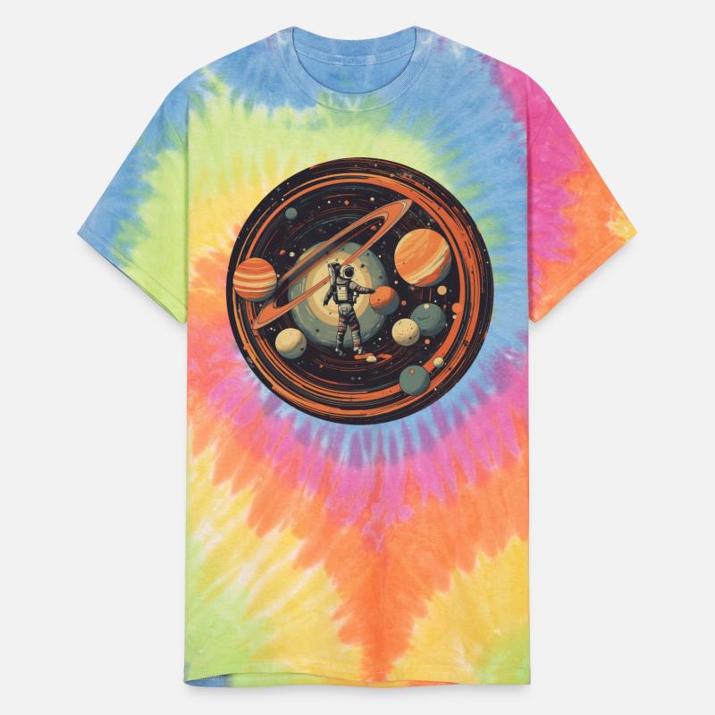 Astronaut in Space with Solar System and Planets