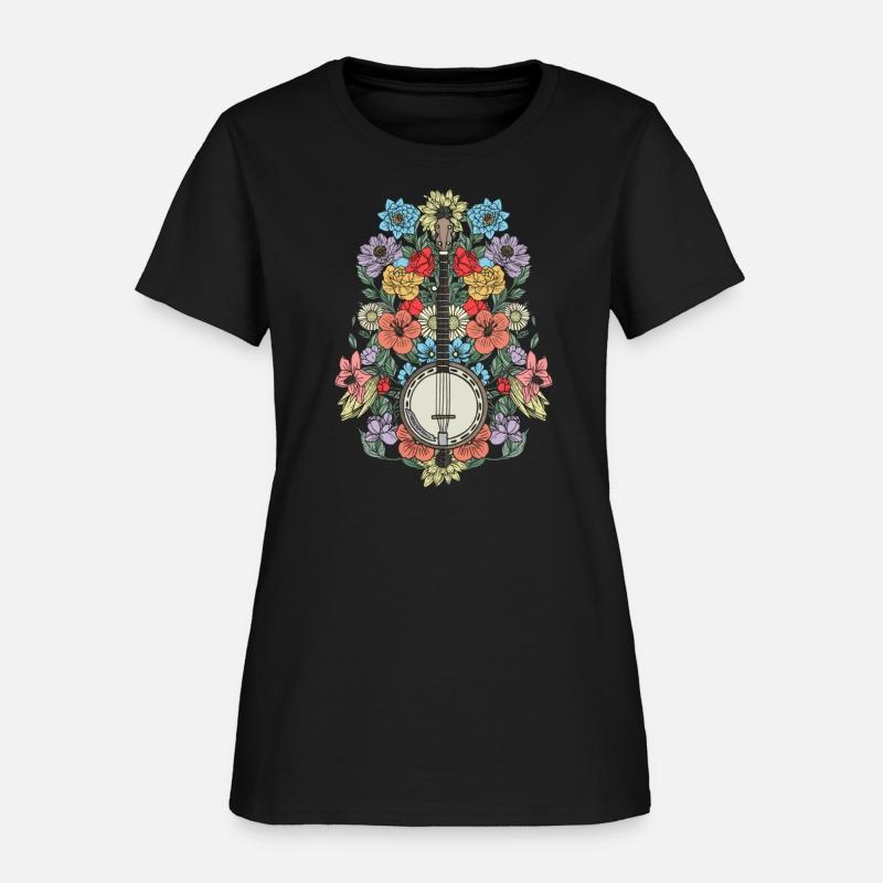 Banjo Flowers Stringed Bluegrass Folk Floral
