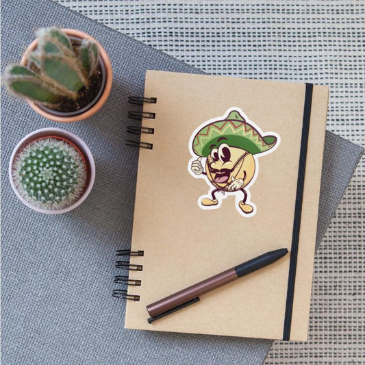 baseball cartoon wearing sombrero with thumb up