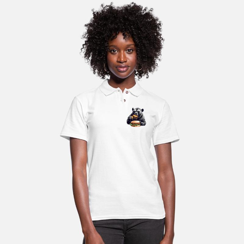 Bear Enjoying Burgers Illustration