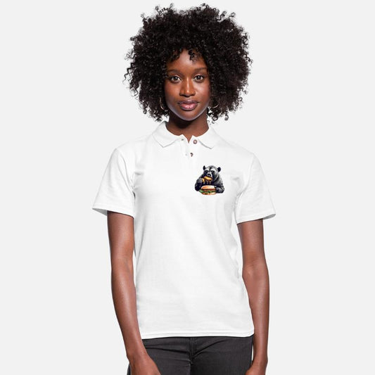 Bear Enjoying Burgers Illustration