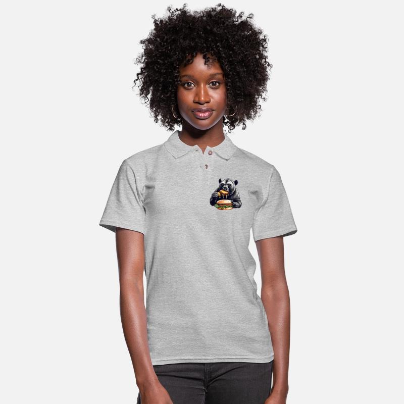 Bear Enjoying Burgers Illustration