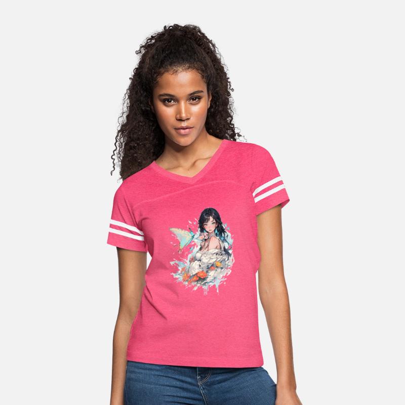 beautiful lady and butterfly