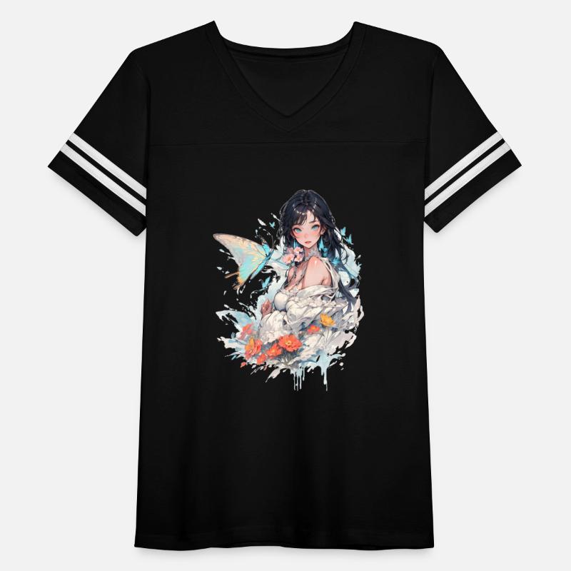 beautiful lady and butterfly