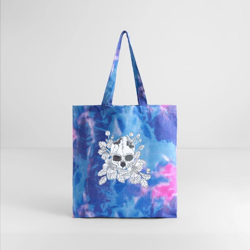 Black and White Flower Skull