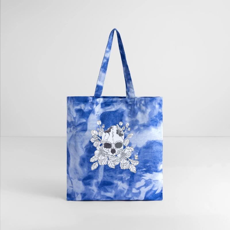 Black and White Flower Skull