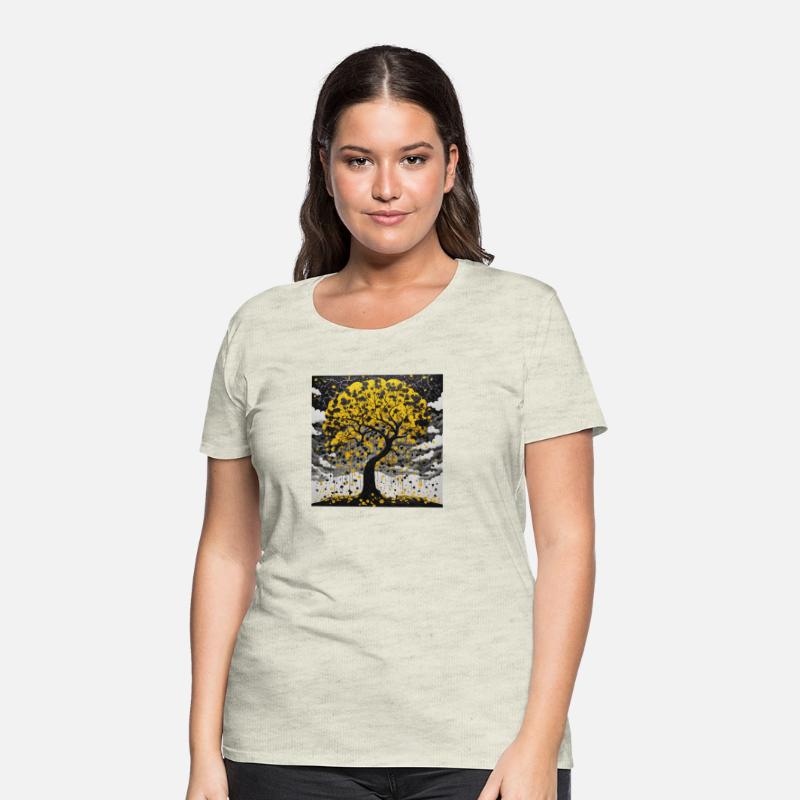 black tree and Wonderful yellow foliage