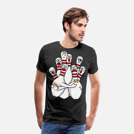 Cartoon Bowling Scared Bowling Pins Sport Bowler